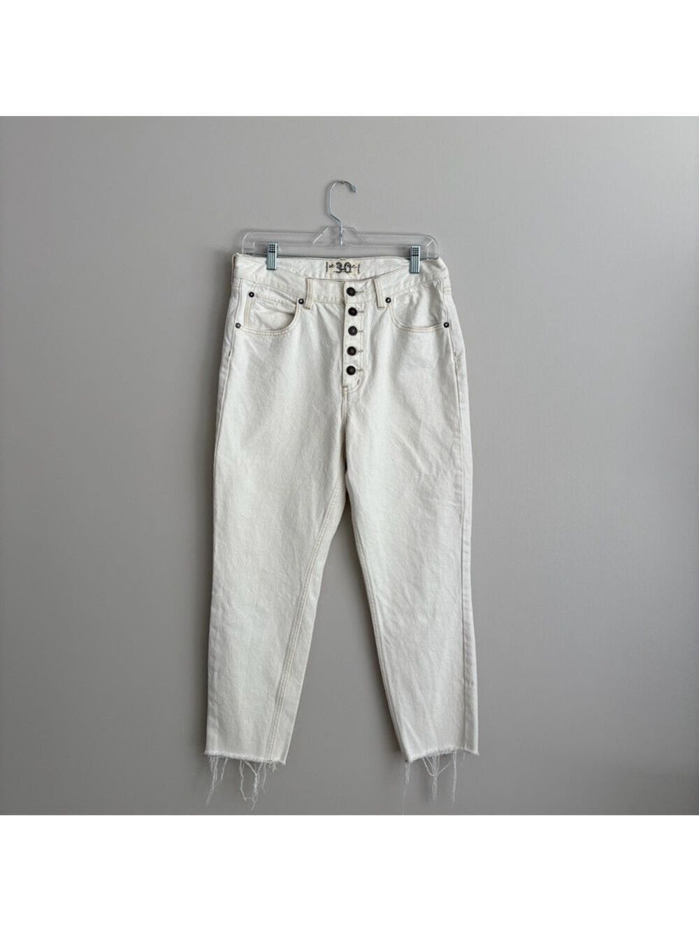 We The Free White Blossom Rigid High Rise Jeans Size 30